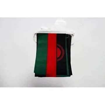 Guirlande 6 mètres 20 Drapeaux Malawi 21x15 cm - Drapeau malawite 15 x 21 cm