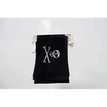 Guirlande 12 mètres 20 Drapeaux Pirate tête de mort 45x30 cm - Drapeau corsaire 30 x 45 cm