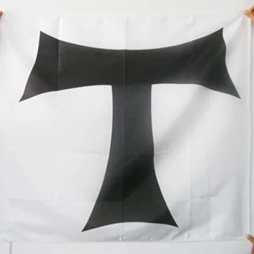 DRAPEAU CHANOINES HOSPITALIERS DE SAINT-ANTOINE 90x90cm - DRAPEAU CROIX DES ANTONINS 90 x 90 cm Fourreau pour hampe