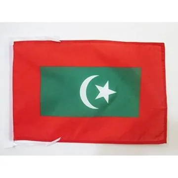DRAPEAU ETENDARD DU SULTAN DES MALDIVES 45x30cm - PAVILLON SULTANAT MALDIVIEN 30 x 45 cm haute qualité