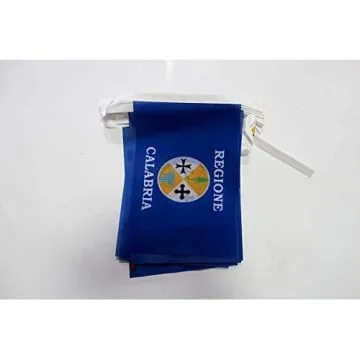 Guirlande 6 mètres 20 Drapeaux Calabre 21x15 cm - Drapeau de la région de Calabria 15 x 21 cm