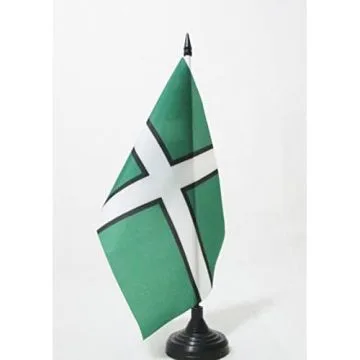DRAPEAU DE TABLE COMTÍ? DE DEVON 21x14cm - PETIT DRAPEAUX DE BUREAU COUNTY OF DEVON - ANGLETERRE 14 x 21 cm