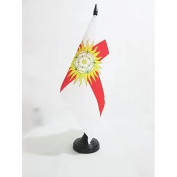 DRAPEAU DE TABLE COMTÍ? DU YORKSHIRE WEST RIDING 21x14cm - PETIT DRAPEAUX DE BUREAU COUNTY OF YORK - ANGLETERRE 14 x 21 cm
