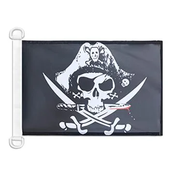 Pavillon nautique Pirate Sabres 45x30 cm Anneaux Plastiques