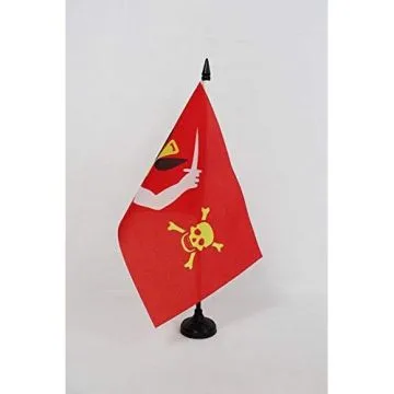 Drapeau de table Pirate Christopher Moody 21x14cm - PETIT Drapeaux DE BUREAU corsaire tête de mort 14 x 21 cm