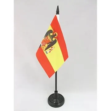 DRAPEAU DE TABLE ESPAGNE FRANQUISTE 1945-1977 15x10cm - PETIT DRAPEAUX DE BUREAU ESPAGNOL DE FRANCO 10 x 15 cm
