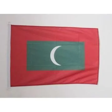 PAVILLON NAUTIQUE MALDIVES 45x30cm - DRAPEAU DE BATEAU MALDIVIEN 30 x 45 cm