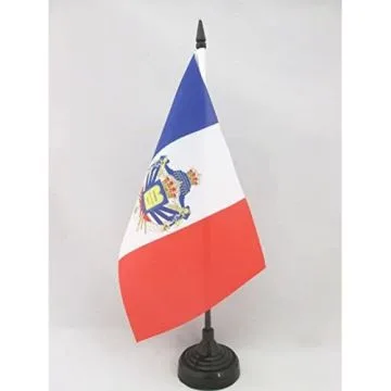 DRAPEAU DE TABLE MONARCHIE DE JUILLET 1830-1848 21x14cm - PETIT DRAPEAUX DE BUREAU ROYAUME DE FRANCE 14 x 21 cm