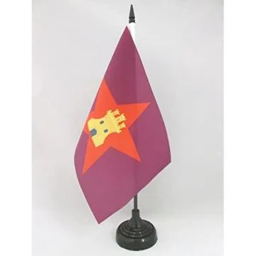 DRAPEAU DE TABLE CASTILLA COMUNERA INDÉPENDENTISTE 21x14cm - PETIT DRAPEAUX DE BUREAU CASTILLAN NATIONALISTE 14 x 21 cm