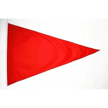 DRAPEAU PLAGE ROUGE TRIANGLE 225x150cm - DRAPEAU FLAMME DE BAIGNADE ROUGE 150 x 225 cm Spécial Extérieur - DRAPEAUX
