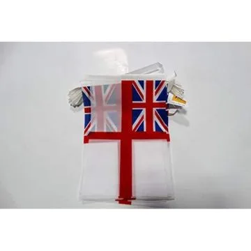 Guirlande 6 mètres 20 Drapeaux Marine militaire britannique 21x15 cm - Drapeau de l\'armée britannique 15 x 21 cm