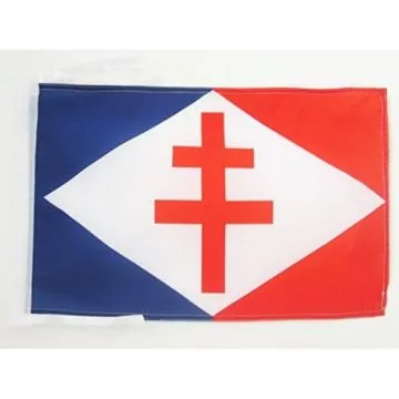 DRAPEAU FORCES NAVALES FRANÇAISES LIBRES 45x30cm - PAVILLON MARINE MILITAIRE FRANCE 30 x 45 cm haute qualité