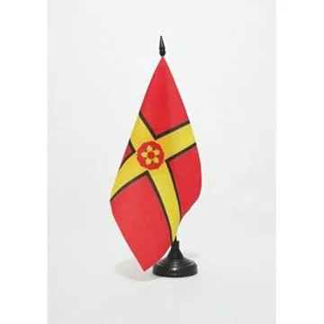 DRAPEAU DE TABLE COMTÍ? DE NORTHAMPTONSHIRE 21x14cm - PETIT DRAPEAUX DE BUREAU COUNTY OF NORTHANTS. - ANGLETERRE 14 x 21 cm
