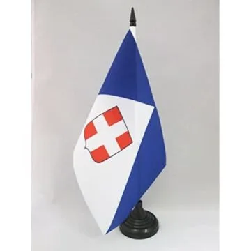 DRAPEAU DE TABLE HAUTE-SAVOIE 21x14cm - PETIT DRAPEAUX DE BUREAU DÉPARTEMENT HAUT-SAVOYARD 14 x 21 cm