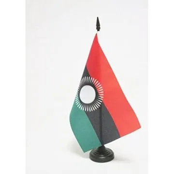DRAPEAU DE TABLE MALAWI ANCIEN 21x14cm - PETIT DRAPEAUX DE BUREAU MALAWITE 14 x 21 cm