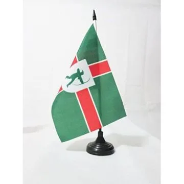 DRAPEAU DE TABLE COMTÍ? DE NOTTINGHAMSHIRE 21x14cm - PETIT DRAPEAUX DE BUREAU COUNTY OF NOTTS. - ANGLETERRE 14 x 21 cm