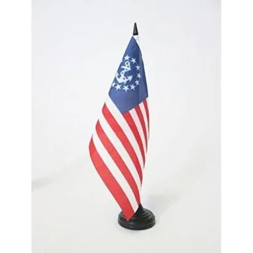 DRAPEAU DE TABLE ETATS-UNIS YACHT ENSIGN 21x14cm - PETIT DRAPEAUX DE BUREAU AMÍ?RICAIN - USA 14 x 21 cm