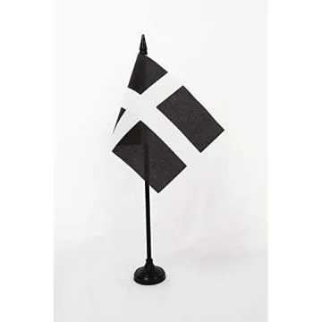 DRAPEAU DE TABLE COMTÉ DE CORNWALL 15x10cm - PETIT DRAPEAUX DE BUREAU COUNTY OF CORNWALL - ANGLETERRE 10 x 15 cm