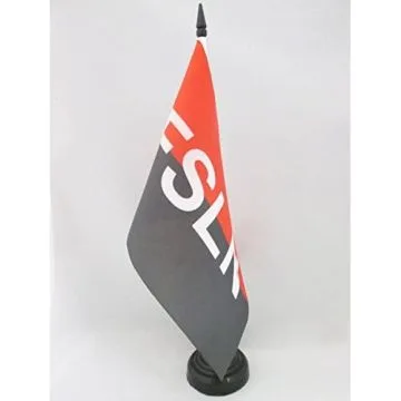 DRAPEAU DE TABLE NICARAGUA FSLN 21x14cm - PETIT DRAPEAUX DE BUREAU FRONT SANDINISTE DE LIBÉRATION NATIONALE 14 x 21 cm