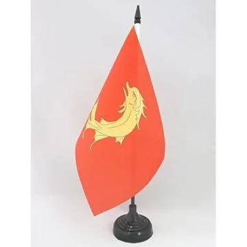 DRAPEAU DE TABLE COMTÉ DE FOREZ 21x14cm - PETIT DRAPEAUX DE BUREAU FORÉZIEN - SAINT-ETIENNE 14 x 21 cm