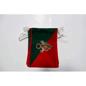 Guirlande 6 mètres 20 Drapeaux France Légion étrangère 21x15 cm - Drapeau de la légion étrangère française 15 x 21 cm