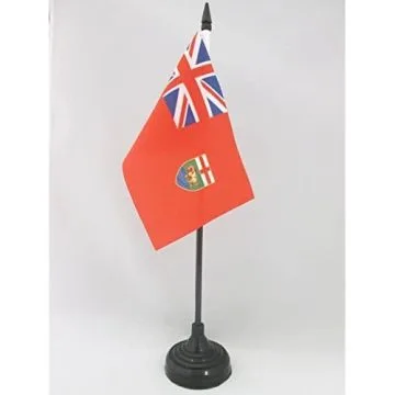 DRAPEAU DE TABLE MANITOBA 15x10cm - PETIT DRAPEAUX DE BUREAU CANADIEN - CANADA 10 x 15 cm