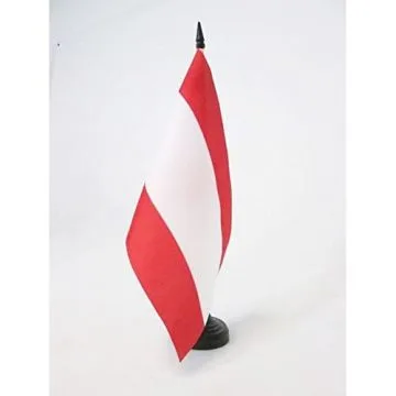 DRAPEAU DE TABLE TAHITI 21x14cm - PETIT DRAPEAUX DE BUREAU TAHITIEN - POLYNÍ?SIE FRANÍ?AISE 14 x 21 cm