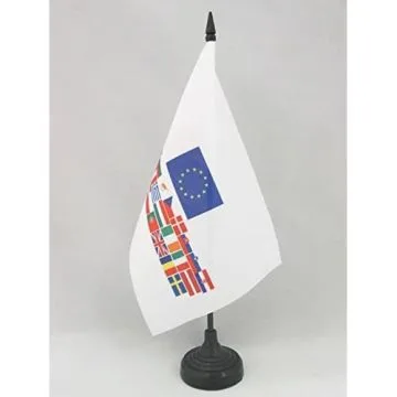 DRAPEAU DE TABLE UNION EUROPÉENNE 28 PAYS 21x14cm - PETIT DRAPEAUX DE BUREAU PAYS D\'EUROPE - UE 14 x 21 cm