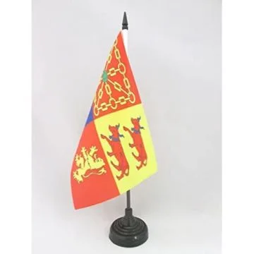 DRAPEAU DE TABLE PYRÉNÉES-ATLANTIQUES 21x14cm - PETIT DRAPEAUX DE BUREAU DÉPARTEMENT PYRÉNÉEN - BEARN 14 x 21 cm