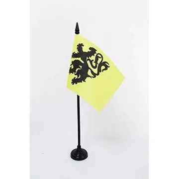 DRAPEAU DE TABLE PAYS DE LÉON 15x10cm - PETIT DRAPEAUX DE BUREAU LÉONAIS EN BRO LEON 10 x 15 cm