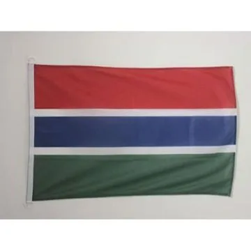 DRAPEAU GAMBIE 90x60cm - DRAPEAU GAMBIEN 60 x 90 cm Spécial Extérieur - DRAPEAUX