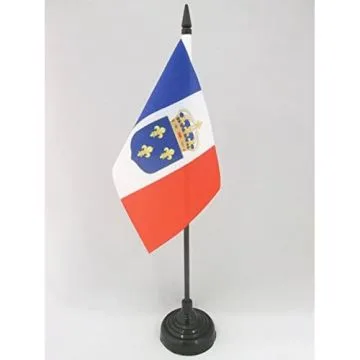 DRAPEAU DE TABLE MONARCHIE CONSTITUTIONNELLE FRANÇAISE 15x10cm - PETIT DRAPEAUX DE BUREAU ROYAUME DE FRANCE - ROYALISTE 10 x 15 cm