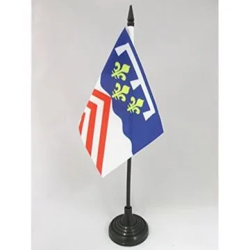 DRAPEAU DE TABLE EURE-ET-LOIR 15x10cm - PETIT DRAPEAUX DE BUREAU DÉPARTEMENT EURÉLIEN 10 x 15 cm