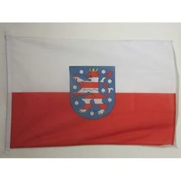 DRAPEAU THURINGE 90x60cm - DRAPEAU THÍ?RINGEN - LAND ALLEMAGNE 60 x 90 cm Spécial Extérieur - DRAPEAUX