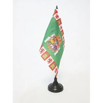 DRAPEAU DE TABLE PROVINCE DE CADIX 21x14cm - PETIT DRAPEAUX DE BUREAU CADIZ EN ANDALOUSIE 14 x 21 cm