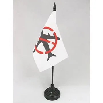 DRAPEAU DE TABLE ZAD NON À L\'AÉROPORT 15x10cm - PETIT DRAPEAUX DE BUREAU ZONE À DÉFENDRE - ZADISTE 10 x 15 cm