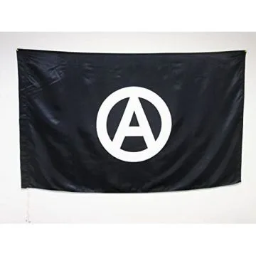 DRAPEAU ANARCHIE 150x90cm en SATIN - DRAPEAU ANARCHIQUE 90 x 150 cm Fourreau pour hampe