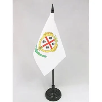 DRAPEAU DE TABLE SARDAIGNE ANCIEN 15x10cm - PETIT DRAPEAUX DE BUREAU SARDE AVANT 1995 10 x 15 cm