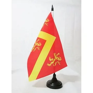DRAPEAU DE TABLE COMTÍ? DE L\'ANGLESEY 21x14cm - PETIT DRAPEAUX DE BUREAU GALLOIS DE L\'ANGLESEY - PAYS DE GALLES 14 x 21 cm