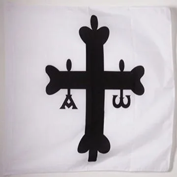 DRAPEAU ROYAUME DES ASTURIES 718-910 90x90cm - DRAPEAU ASTURIEN 90 x 90 cm Fourreau pour hampe