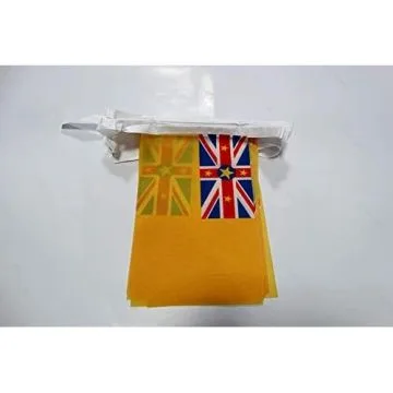 Guirlande 12 mètres 20 Drapeaux Niue 45x30 cm - Drapeau niuéen 30 x 45 cm