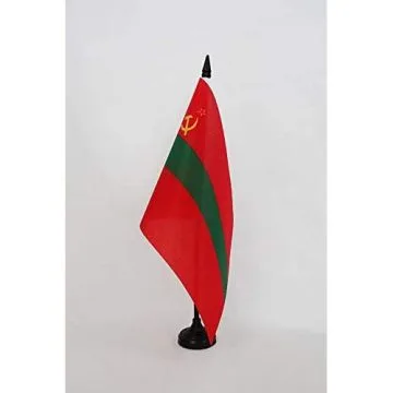 Drapeau de table République socialiste soviétique moldave 1940-1991 21x14cm - PETIT Drapeaux DE BUREAU de la RSS de Moldavie en URSS 14 x 21 cm