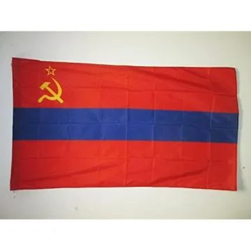 DRAPEAU RÍ?PUBLIQUE SOCIALISTE SOVIÍ?TIQUE D\'ARMÍ?NIE 1920-1991 150x90cm - DRAPEAU DE LA RSSA D\'URSS 90 x 150 cm Fourreau pour hampe