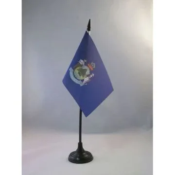 DRAPEAU DE TABLE MAINE 15x10cm - PETIT DRAPEAUX DE BUREAU ETAT AMÉRICAIN - USA - ETATS-UNIS 10 x 15 cm
