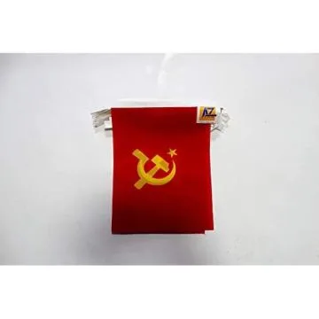 Guirlande 6 mètres 20 Drapeaux URSS logo central 21x15 cm - Drapeau communiste 15 x 21 cm
