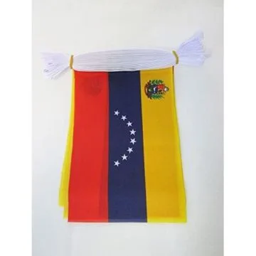 GUIRLANDE 6 mètres 20 DRAPEAUX VÍ?NÍ?ZUELA 21x15 cm - DRAPEAU VÍ?NÍ?ZUELIEN 15 x 21 cm