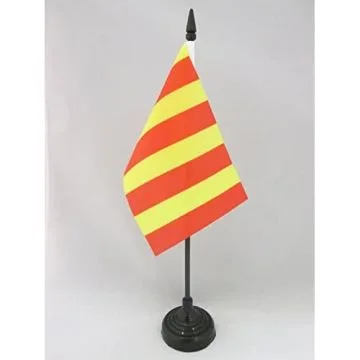 DRAPEAU DE TABLE COMMISSAIRE DE COURSE ROUGE ET JAUNE 15x10cm - PETIT DRAPEAUX DE BUREAU CHANGEMENT D\'ADHÉRENCE 10 x 15 cm