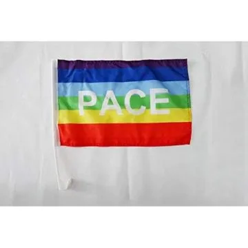 Drapeau de voiture Paix 45x30cm - Carflag Arc-en-Ciel - Peace Rainbow 30 x 45 cm