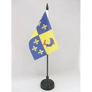 DRAPEAU DE TABLE PROVINCE DU DAUPHINÉ 15x10cm - PETIT DRAPEAUX DE BUREAU DAUPHINOIS - FRANCE 10 x 15 cm