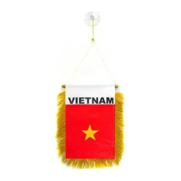 FANION VIETNAM 15x10cm - Mini drapeau VIETNAMIEN 10 x 15 cm spécial voiture - Bannière